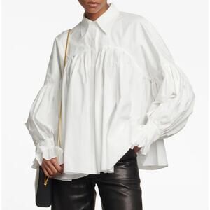 Khaite White Cotton Collie Poplin Shirt Size XS